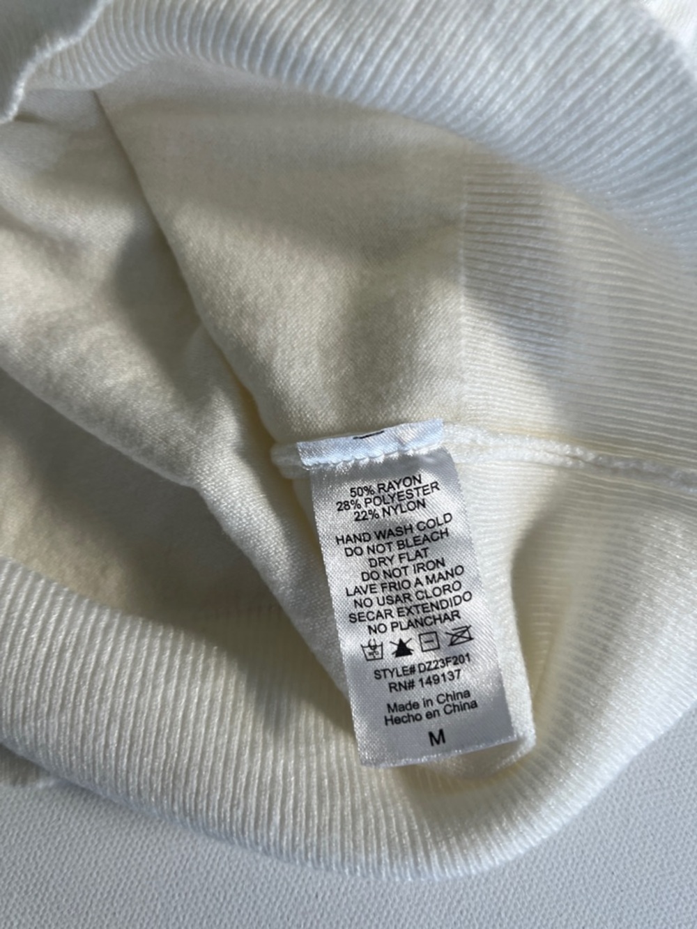 Ecru Light Weight Knit Turtleneck Sweater - Picture 5 of 6